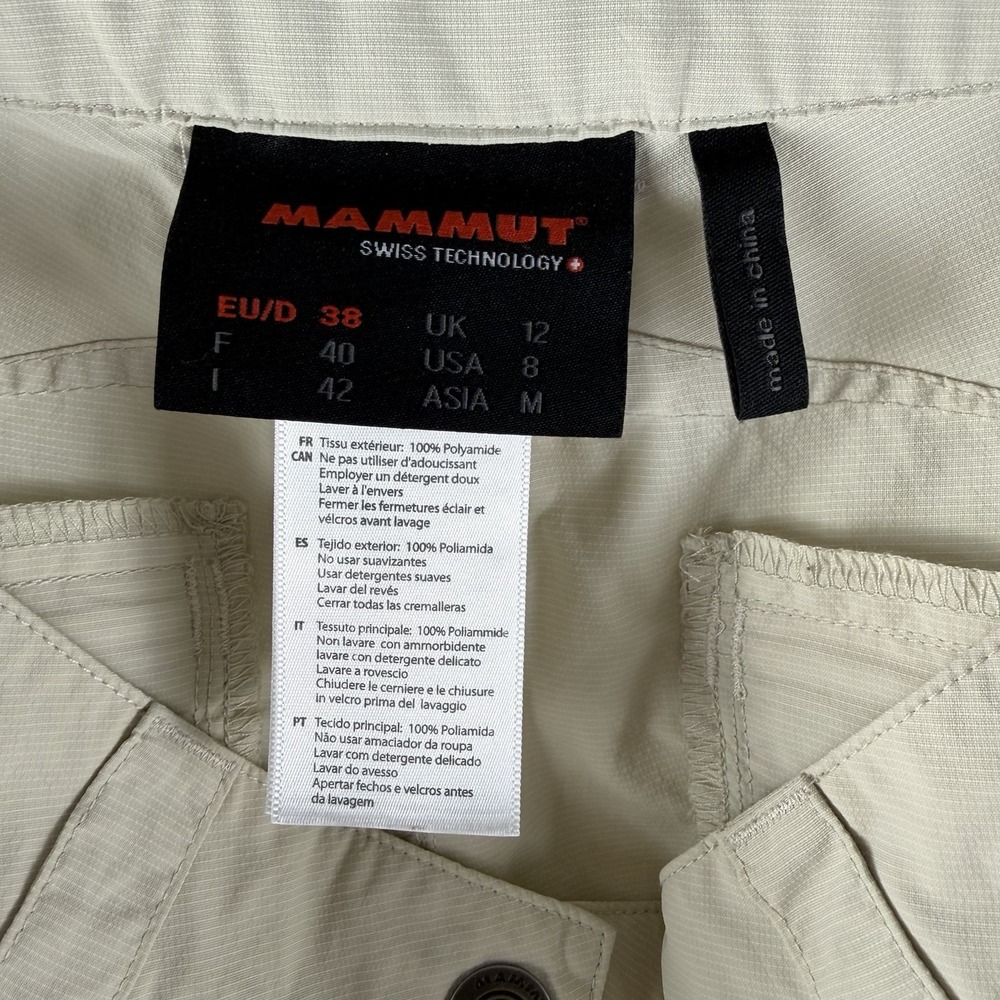 Mammut Womens Pants Sz 8 Cargo Zip Ivory Gorpcore Outdoor Granola Hiking Utility - Picture 2 of 13